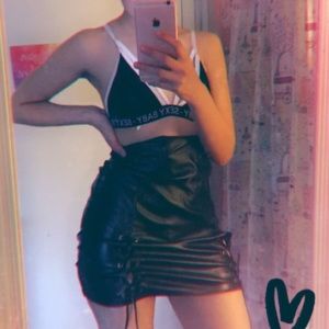 Faux leather skirt